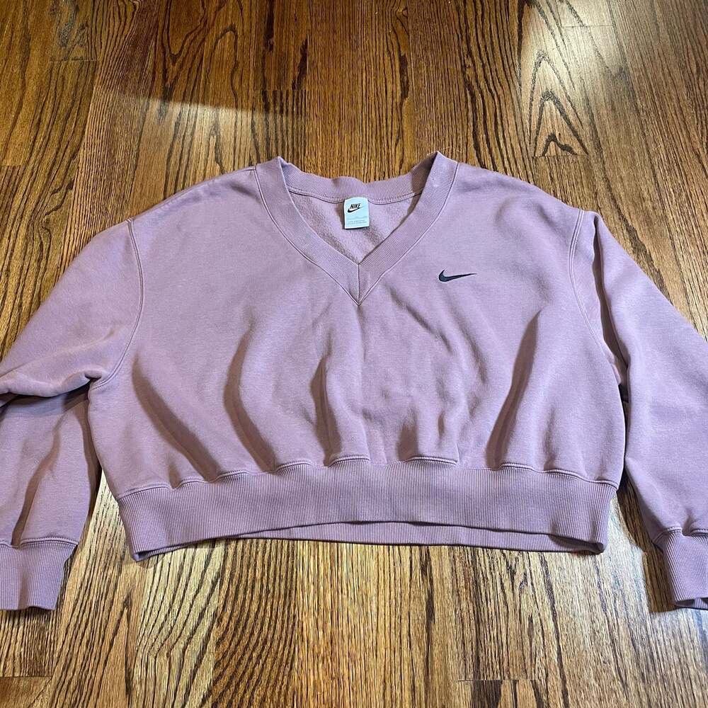 Nike Sportswear Phoenix Fleece Women's Cropped V-Neck Top Smokey Mauve